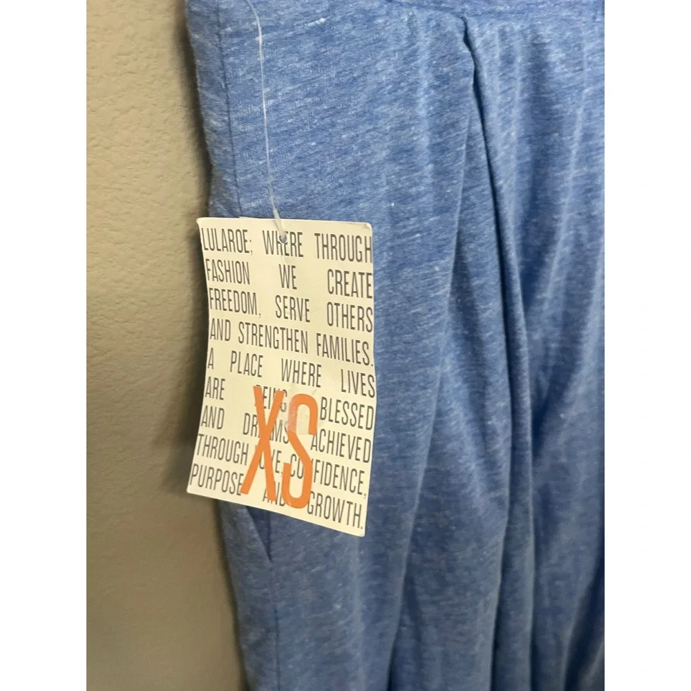 LuLaRoe Blue Heathered Pleated Midi Skirt XS - Picture 4 of 5